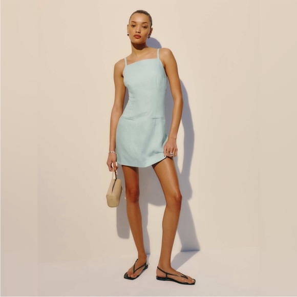 Reformation Phillipa Linen Dress in Aquamarine - Picture 5 of 10